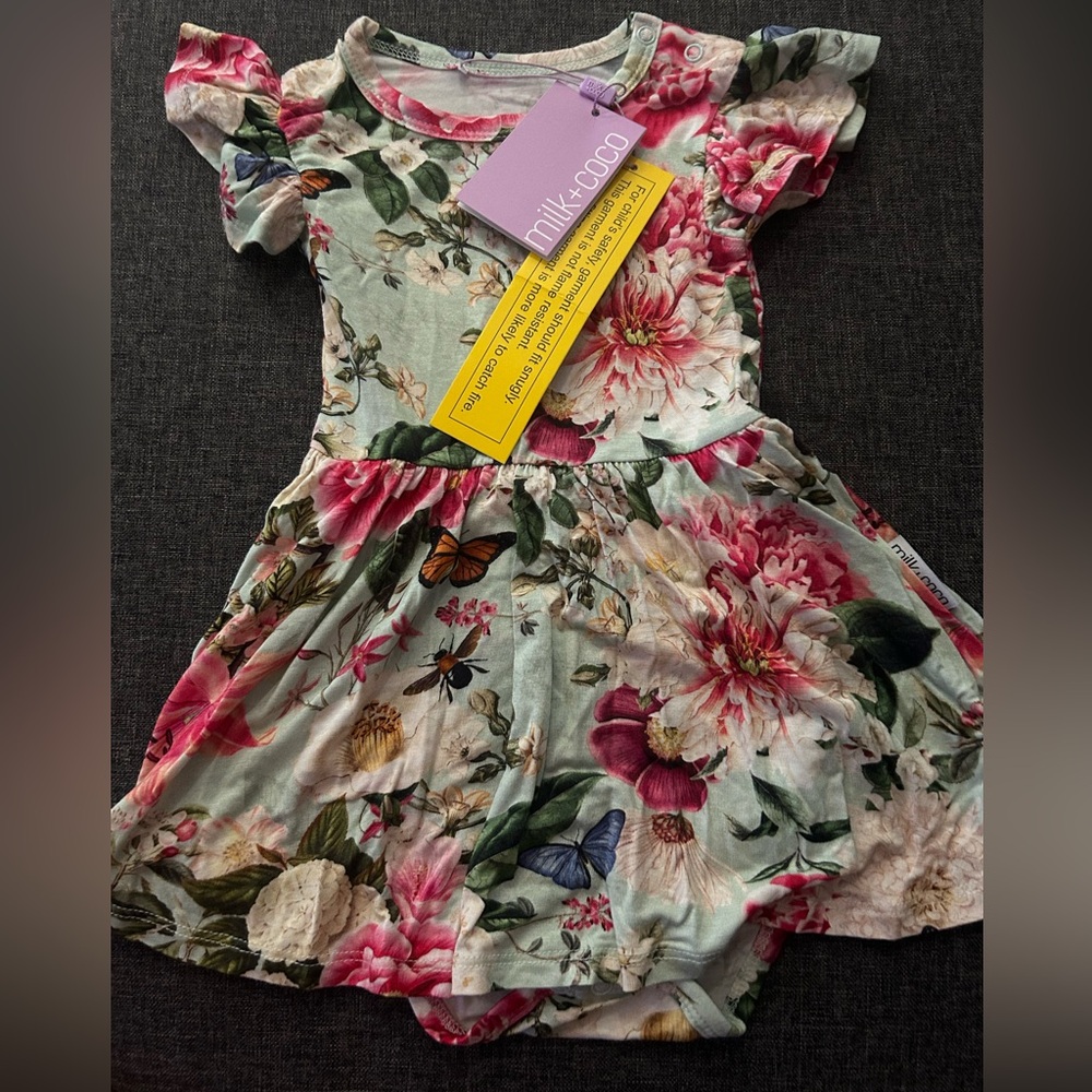 NIP Milk & Coco Floral Bamboo dress 18-24 months